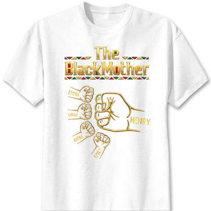 The Black Father Fist Bump Personalized T-Shirt - Custom Family Gift for Dad