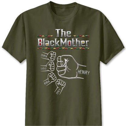 The Black Father Fist Bump Personalized T-Shirt - Custom Family Gift for Dad