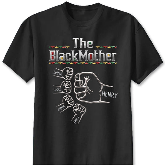 The Black Father Fist Bump Personalized T-Shirt - Custom Family Gift for Dad