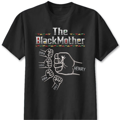 The Black Father Fist Bump Personalized T-Shirt - Custom Family Gift for Dad