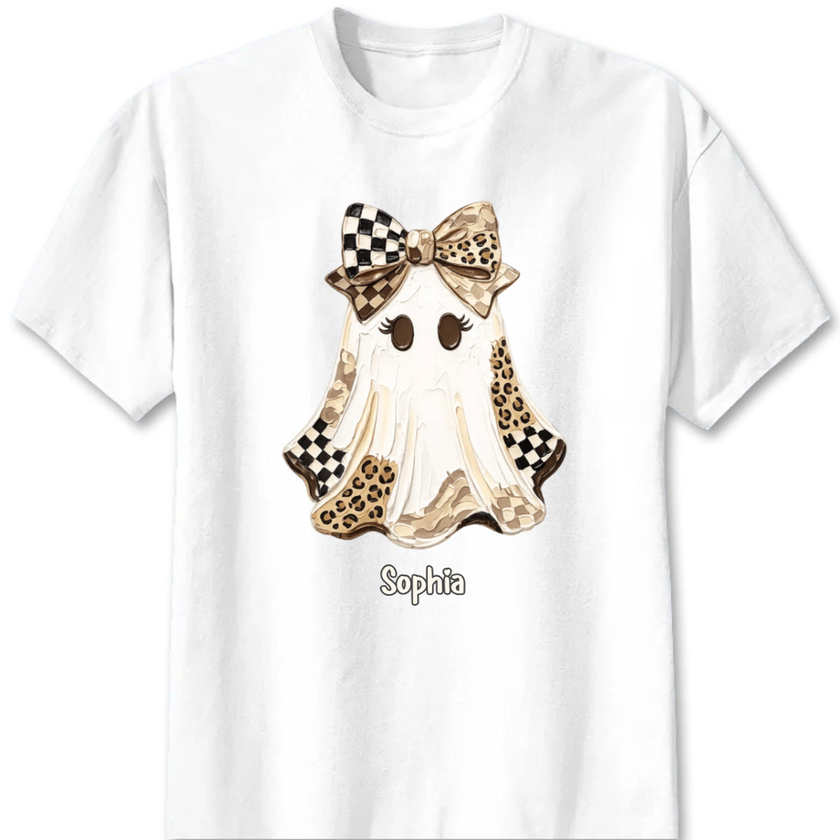 Cute Custom Ghost Halloween T-Shirt - Personalized Fall Shirt for Her