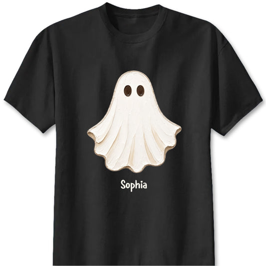 Cute Custom Ghost Halloween T-Shirt - Personalized Fall Shirt for Her