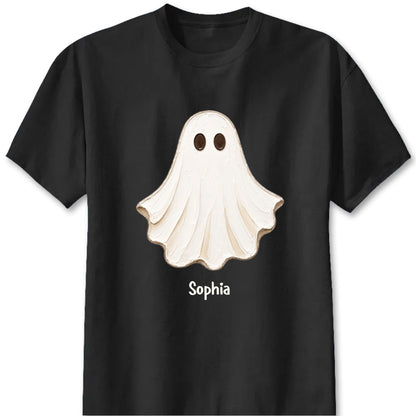 Cute Custom Ghost Halloween T-Shirt - Personalized Fall Shirt for Her