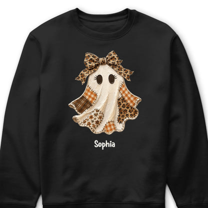 Cute Custom Ghost Halloween T-Shirt - Personalized Fall Shirt for Her