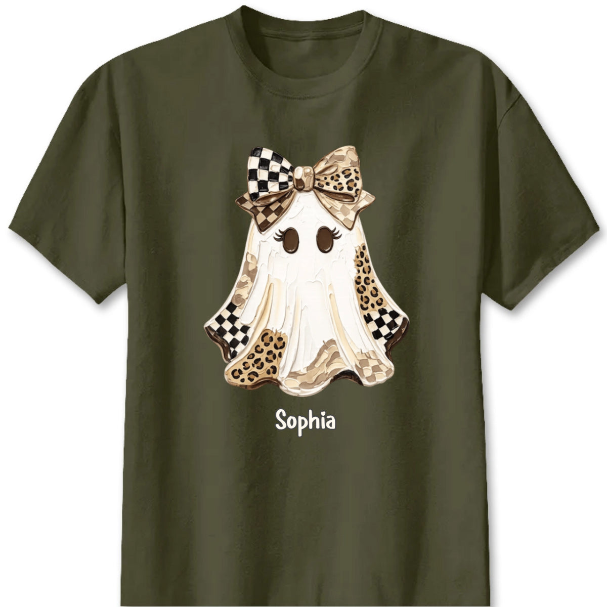 Cute Custom Ghost Halloween T-Shirt - Personalized Fall Shirt for Her