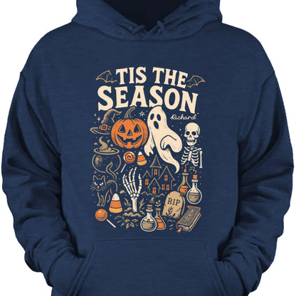 Tis The Season Personalized Halloween Shirt - Custom Ghost Pumpkin Apparel for Family