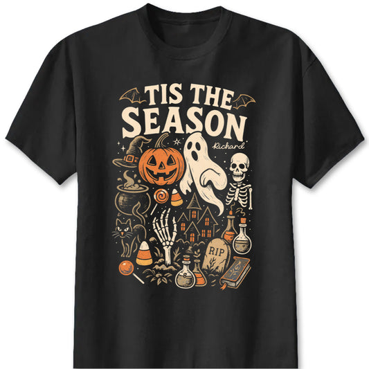 Tis The Season Personalized Halloween Shirt - Custom Ghost Pumpkin Apparel for Family