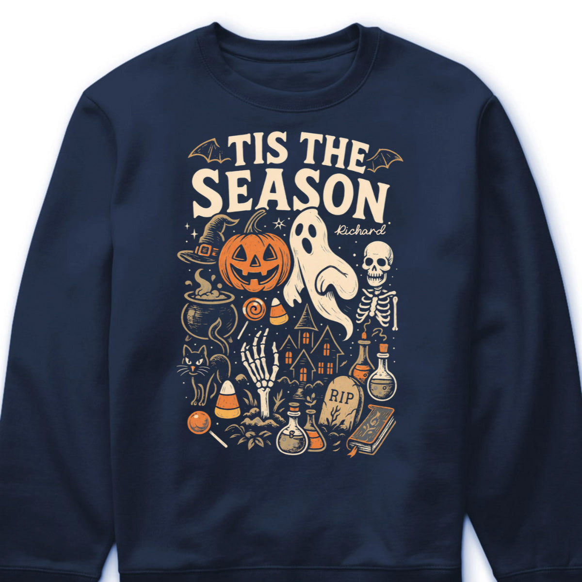 Tis The Season Personalized Halloween Shirt - Custom Ghost Pumpkin Apparel for Family