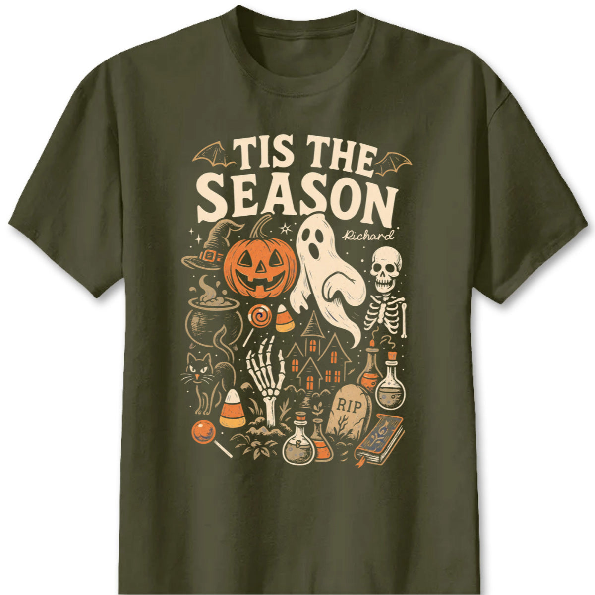 Tis The Season Personalized Halloween Shirt - Custom Ghost Pumpkin Apparel for Family