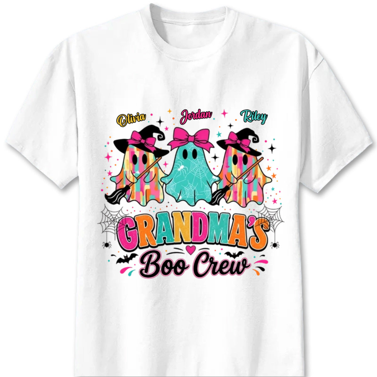 Grandma's Boo Crew Personalized Halloween Shirt - Cute Ghosts T-shirt / Hoodie for Grandma