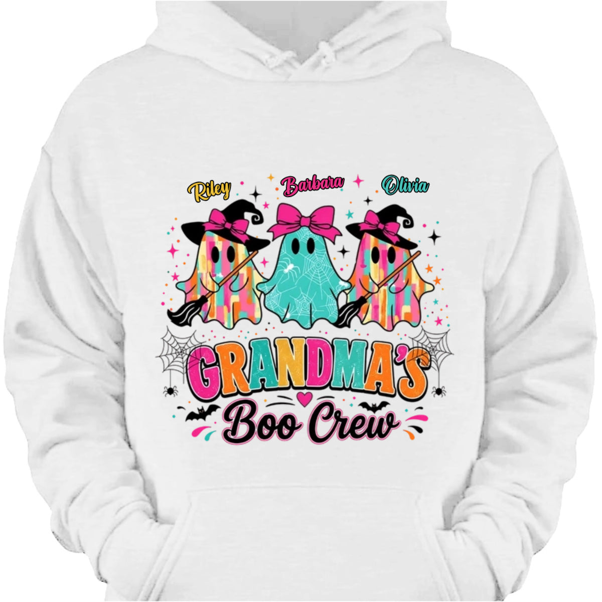 Grandma's Boo Crew Personalized Halloween Shirt - Cute Ghosts T-shirt / Hoodie for Grandma