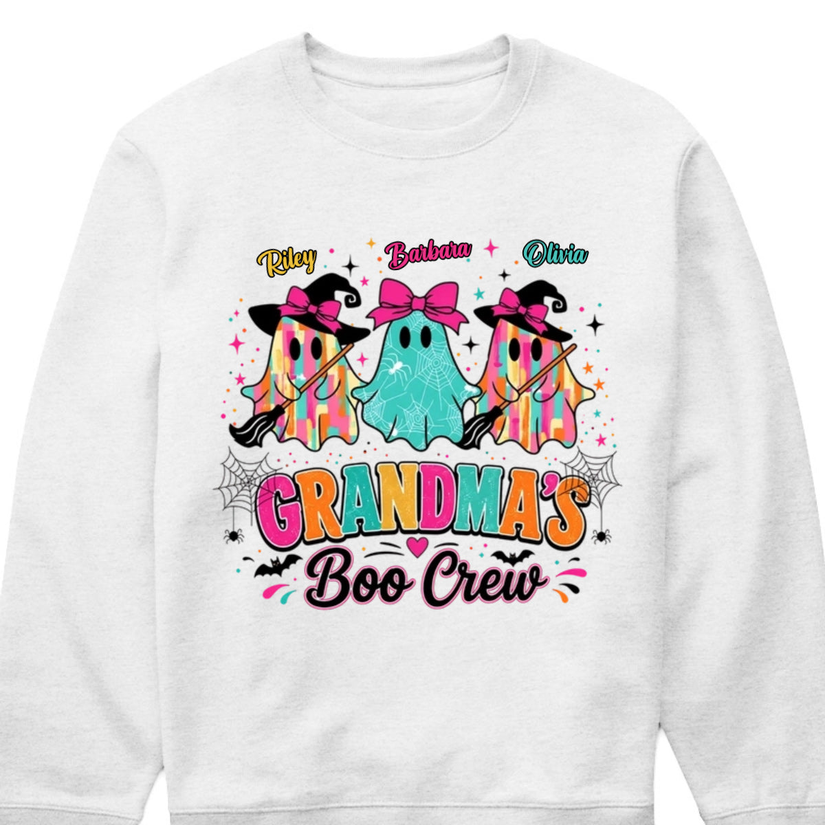 Grandma's Boo Crew Personalized Halloween Shirt - Cute Ghosts T-shirt / Hoodie for Grandma