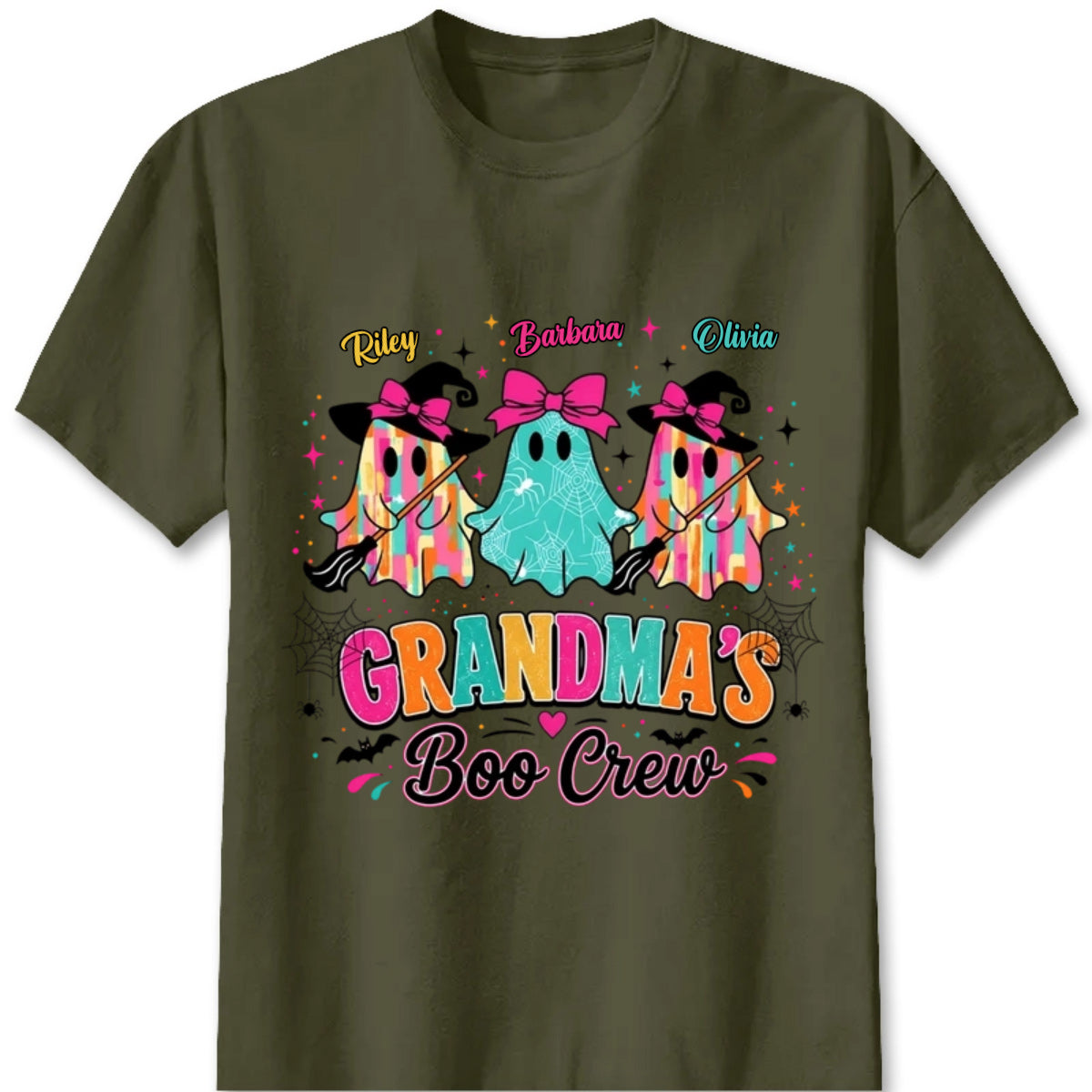 Grandma's Boo Crew Personalized Halloween Shirt - Cute Ghosts T-shirt / Hoodie for Grandma