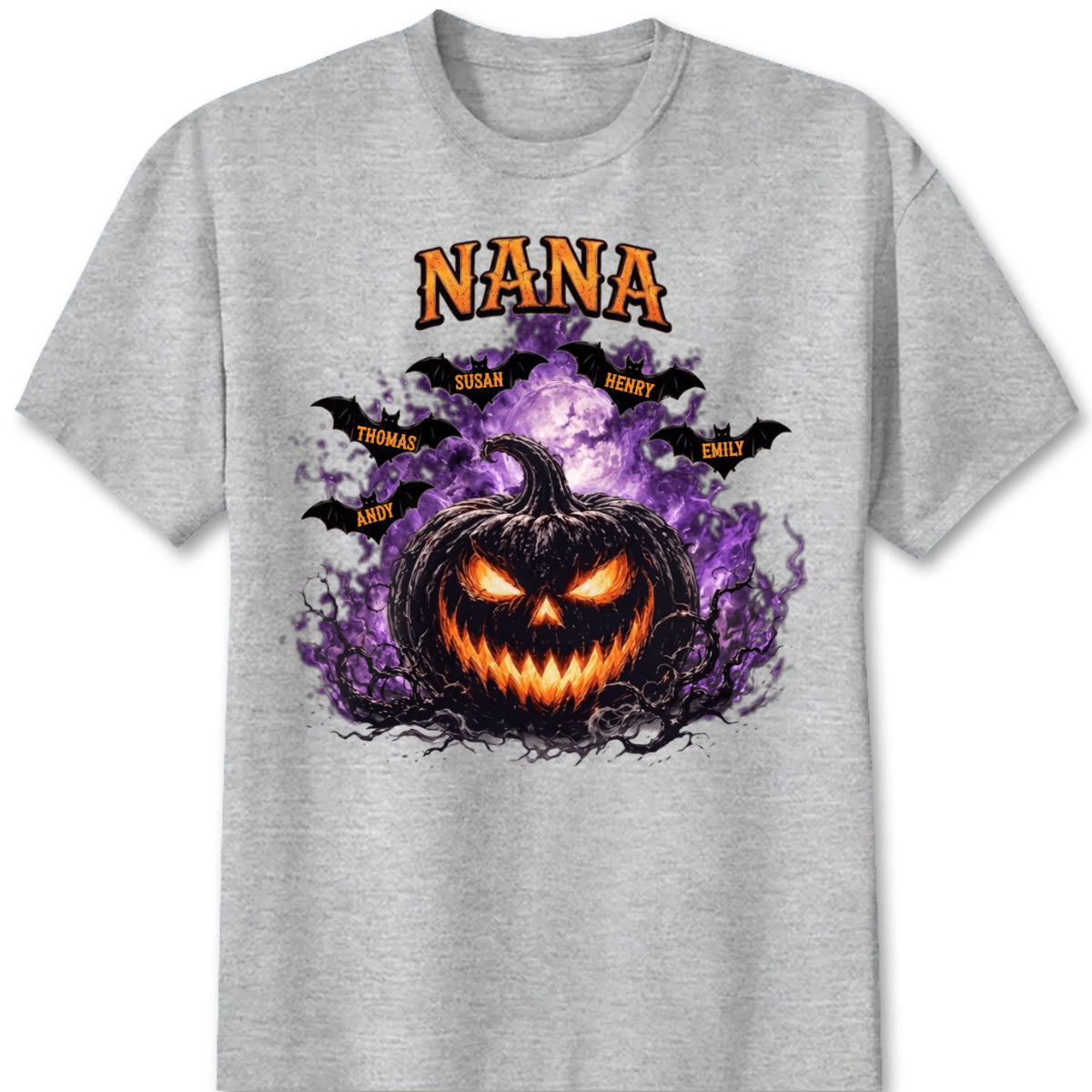 Spooky Pumpkin Grandma Personalized T-Shirt / Hoodie - Custom Grandkids Halloween Gift