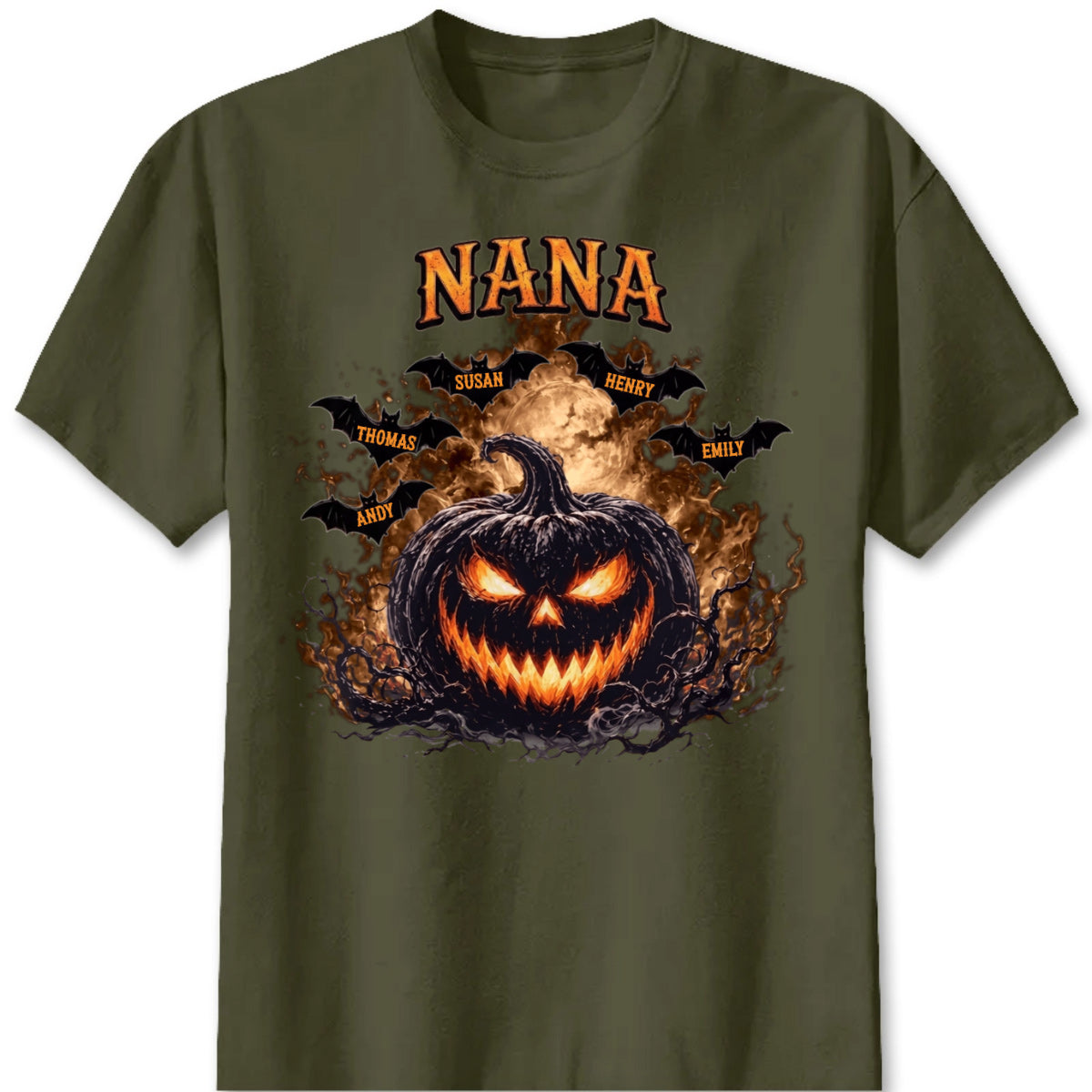 Spooky Pumpkin Grandma Personalized T-Shirt / Hoodie - Custom Grandkids Halloween Gift