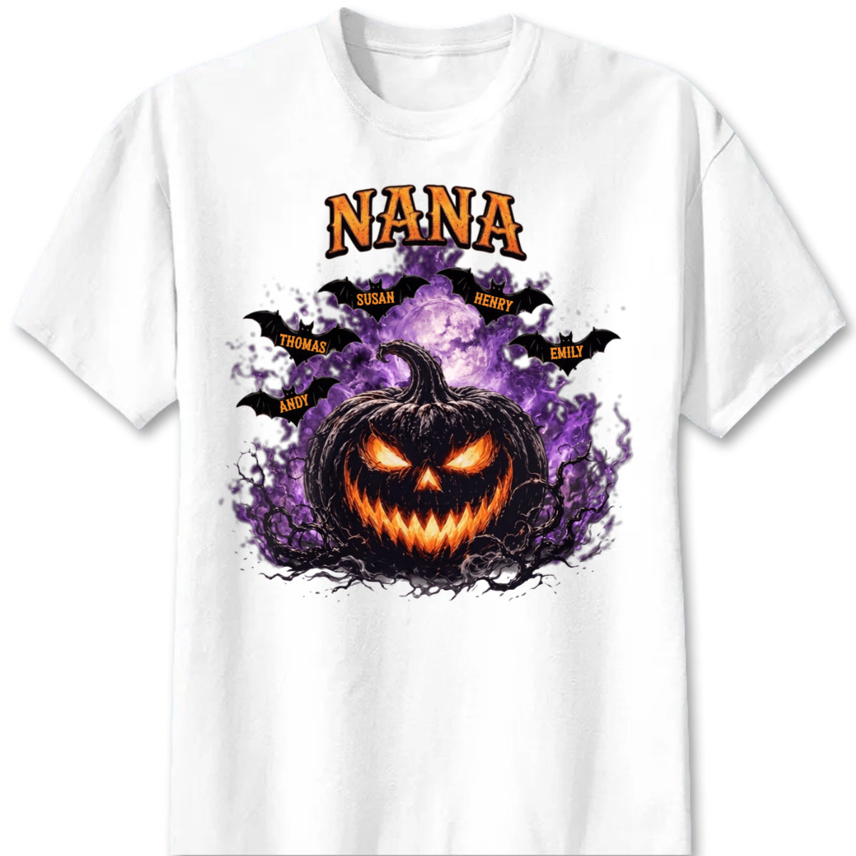 Spooky Pumpkin Grandma Personalized T-Shirt / Hoodie - Custom Grandkids Halloween Gift