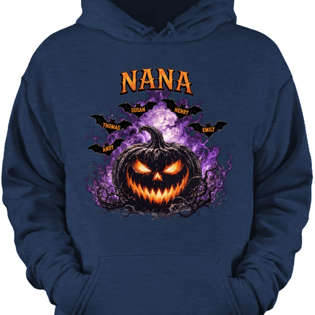 Spooky Pumpkin Grandma Personalized T-Shirt / Hoodie - Custom Grandkids Halloween Gift