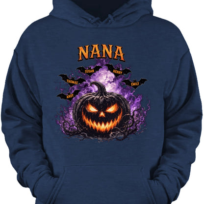 Spooky Pumpkin Grandma Personalized T-Shirt / Hoodie - Custom Grandkids Halloween Gift