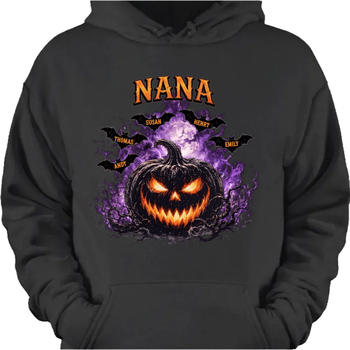 Spooky Pumpkin Grandma Personalized T-Shirt / Hoodie - Custom Grandkids Halloween Gift
