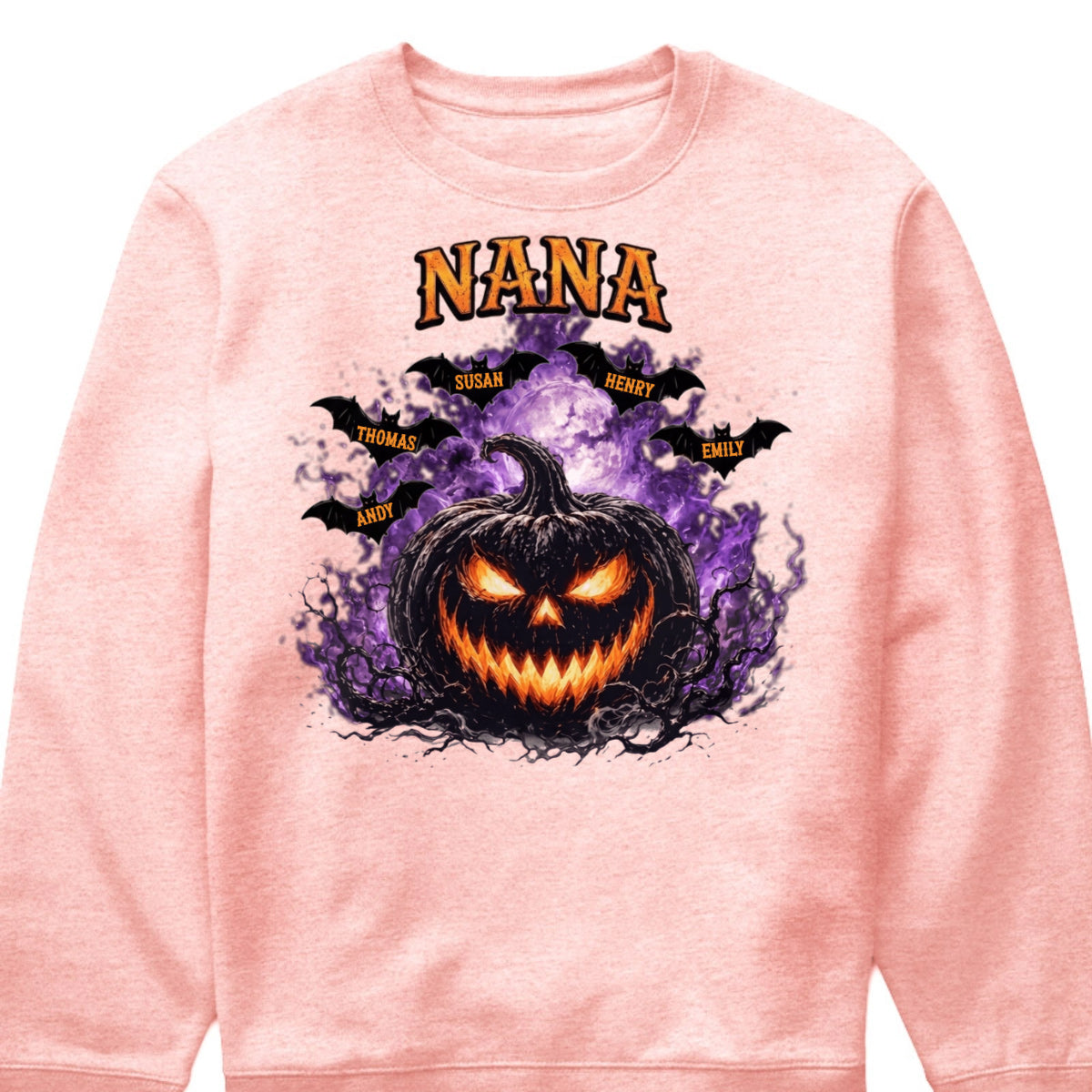 Spooky Pumpkin Grandma Personalized T-Shirt / Hoodie - Custom Grandkids Halloween Gift