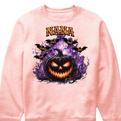 Spooky Pumpkin Grandma Personalized T-Shirt / Hoodie - Custom Grandkids Halloween Gift