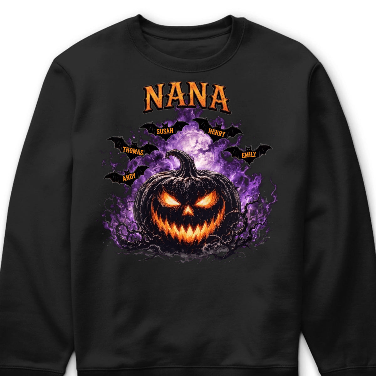 Spooky Pumpkin Grandma Personalized T-Shirt / Hoodie - Custom Grandkids Halloween Gift