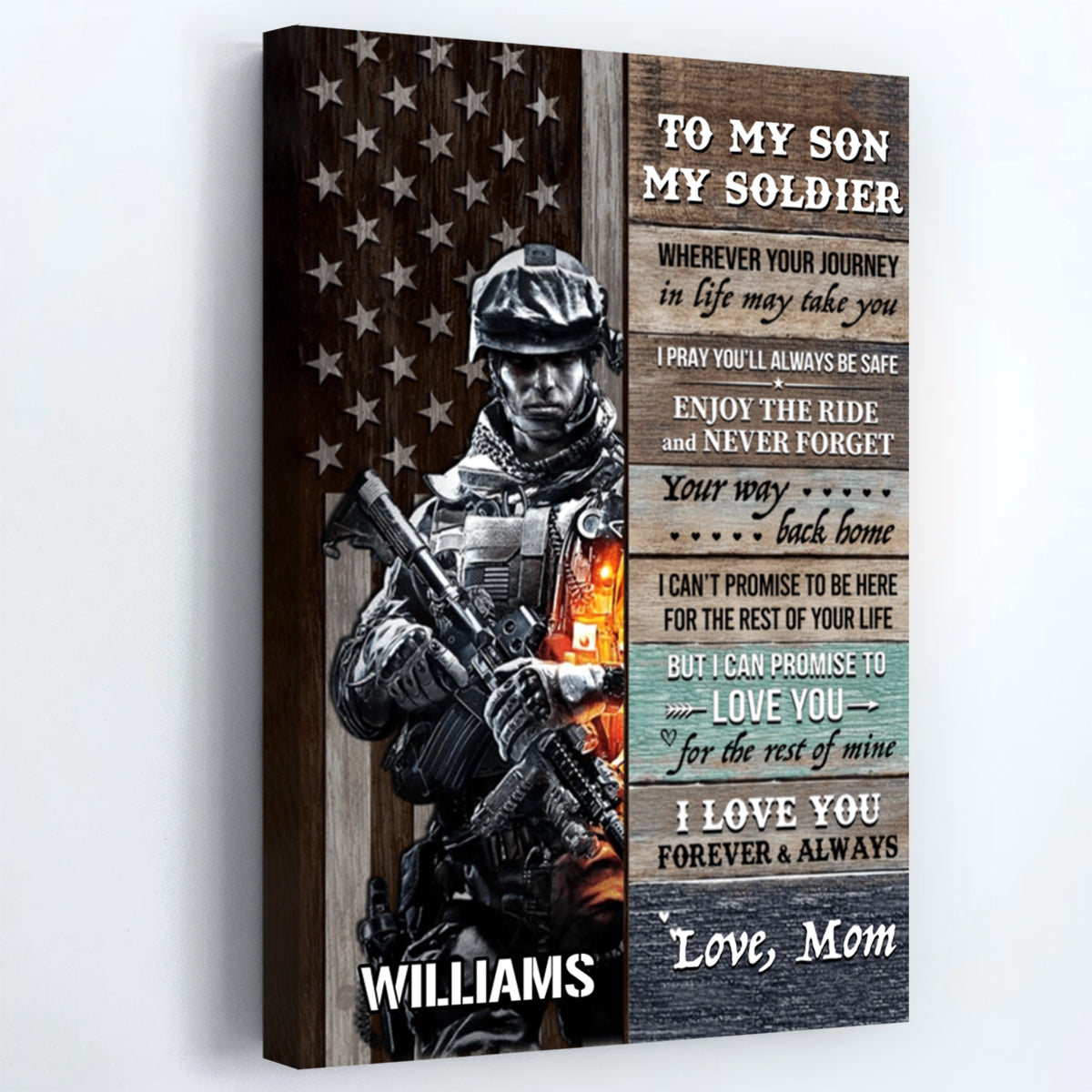 To My Soldier, I Love You Forever And Always - Custom Poster / Canvas Gift for Military Parents