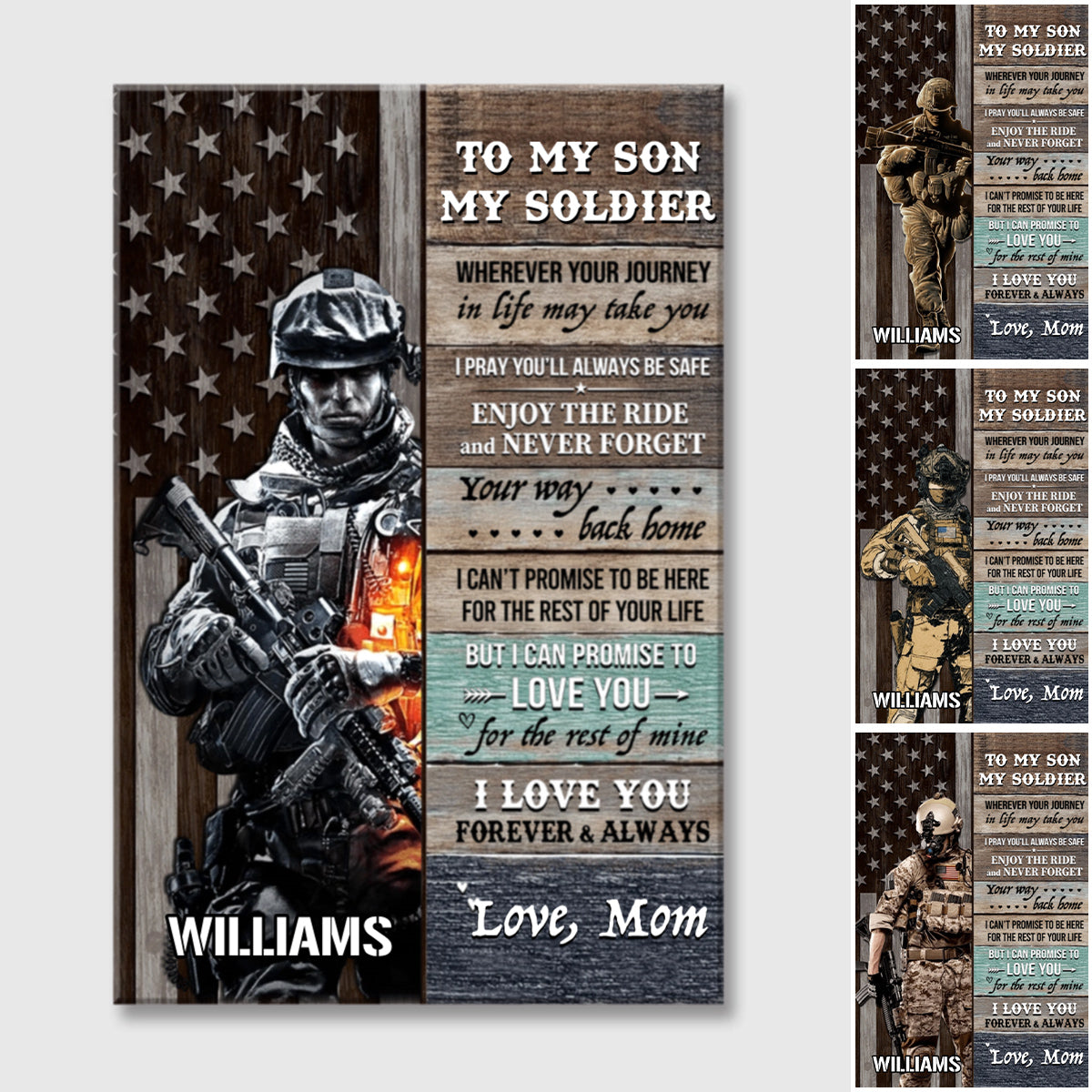 To My Soldier, I Love You Forever And Always - Custom Poster / Canvas Gift for Military Parents