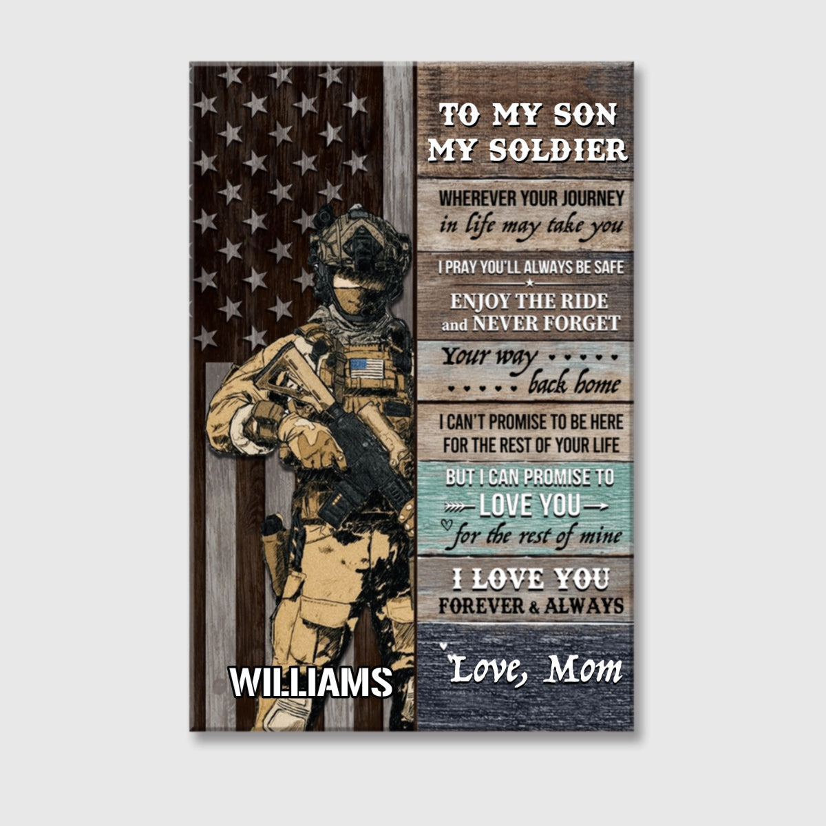 To My Soldier, I Love You Forever And Always - Custom Poster / Canvas Gift for Military Parents