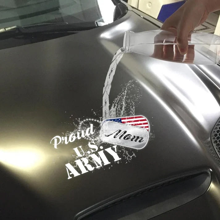 Proud U.S. Army Mom Dog Tags Car Decal - Custom Military Family Window Sticker
