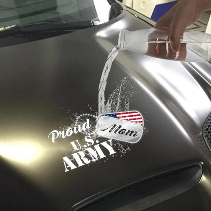 Proud U.S. Army Mom Dog Tags Car Decal - Custom Military Family Window Sticker