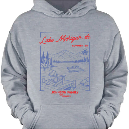 Lake Michigan Summer 26 Personalized Vacation T-Shirt - Custom Family Trip Graphic Tee & Gift