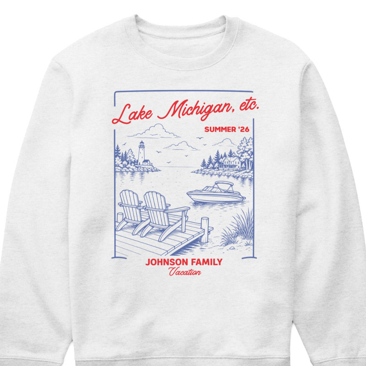 Lake Michigan Summer 26 Personalized Vacation T-Shirt - Custom Family Trip Graphic Tee & Gift