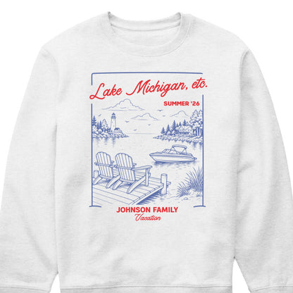 Lake Michigan Summer 26 Personalized Vacation T-Shirt - Custom Family Trip Graphic Tee & Gift