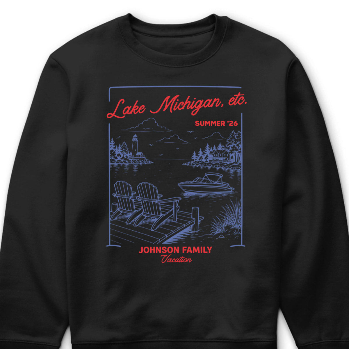 Lake Michigan Summer 26 Personalized Vacation T-Shirt - Custom Family Trip Graphic Tee & Gift