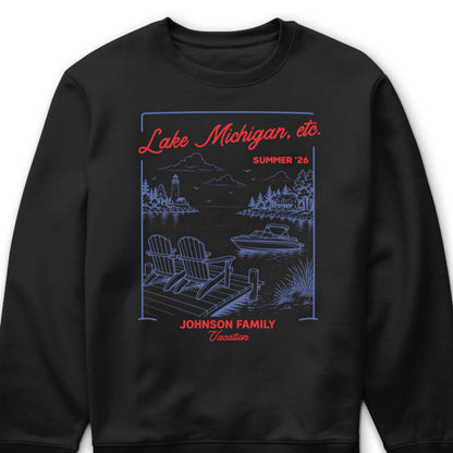 Lake Michigan Summer 26 Personalized Vacation T-Shirt - Custom Family Trip Graphic Tee & Gift