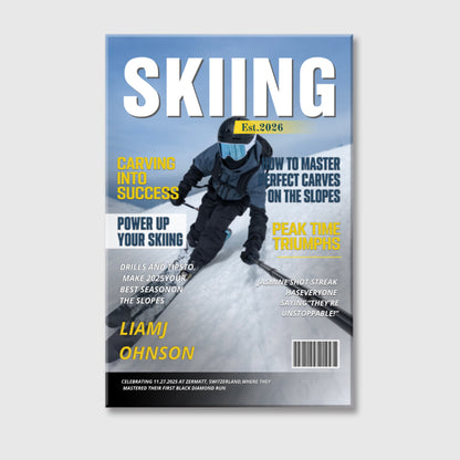 Custom Skiing Photo Canvas / Poster - Personalized Gift for Skiers & Winter Sports Enthusiasts