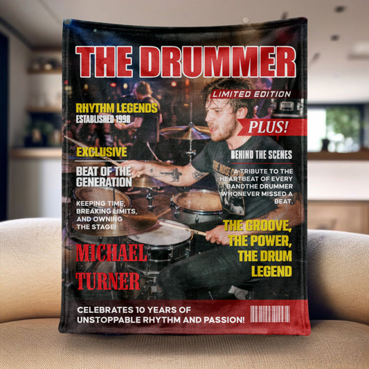 Personalized "The Drummer" Blanket - Custom Music Gift for Band Members