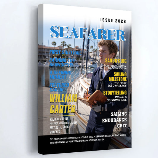 Personalized Seafarer Photo Canvas / Poster - Custom First Solo Voyage Gift for Sailing Lovers