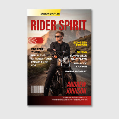 Personalized "Rider Spirit" Poster / Canvas - Custom Motorcycle Photo Gift for Riders