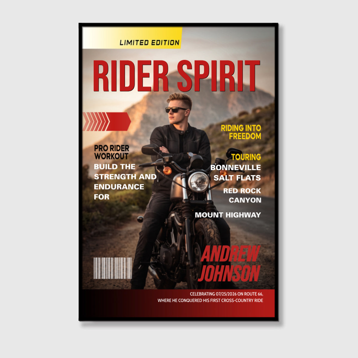 Personalized "Rider Spirit" Poster / Canvas - Custom Motorcycle Photo Gift for Riders