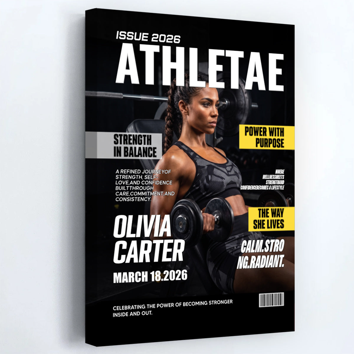Custom Athlete Canvas / Poster - Personalized Workout Photo Gift for Gym Lovers