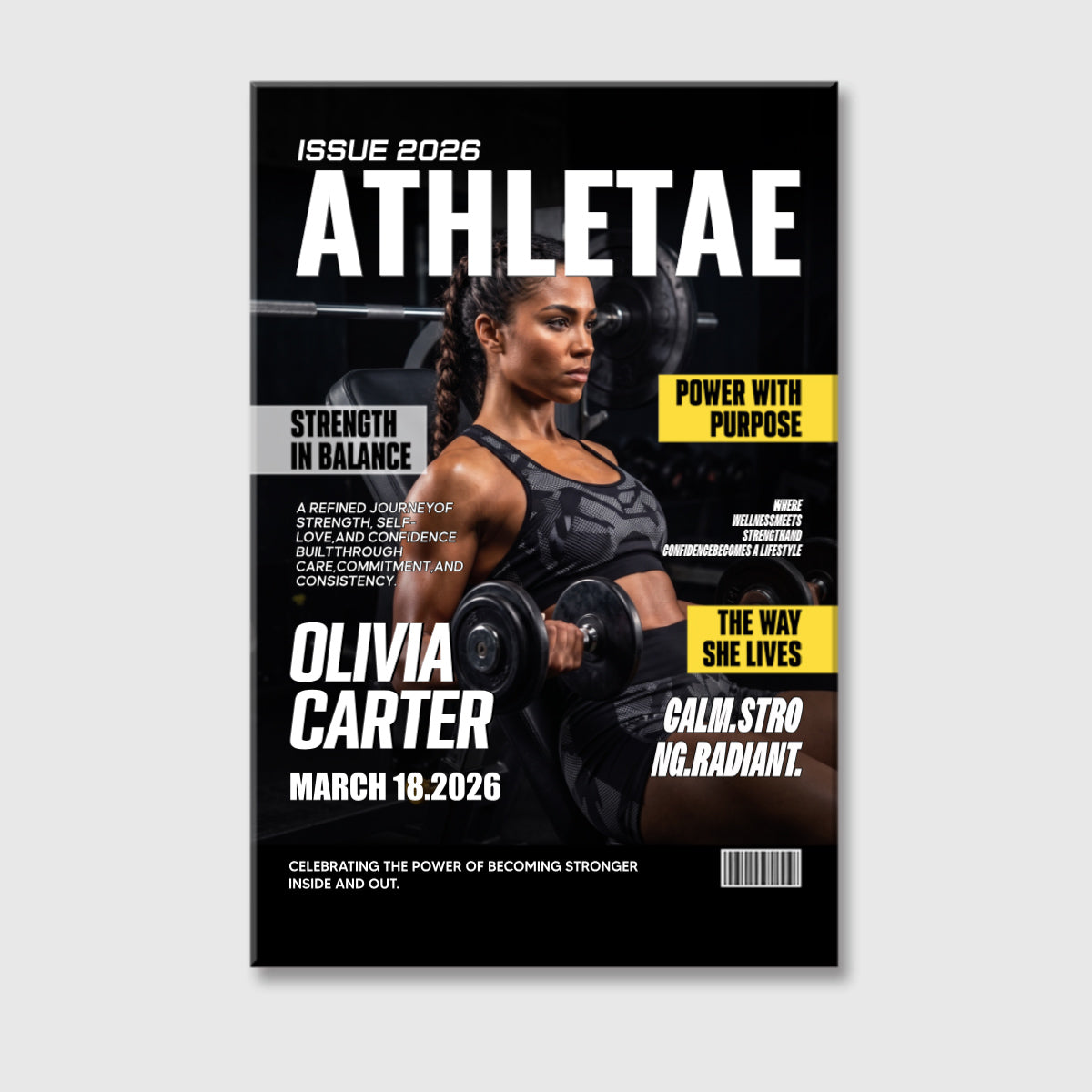 Custom Athlete Canvas / Poster - Personalized Workout Photo Gift for Gym Lovers