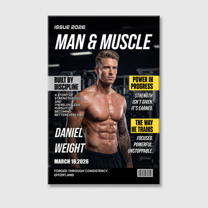 Custom "Man & Muscle" Canvas / Poster - Personalized Gym Photo Wall Art Fitness Gift