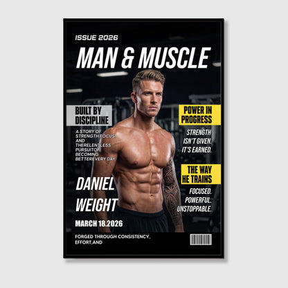 Custom "Man & Muscle" Canvas / Poster - Personalized Gym Photo Wall Art Fitness Gift