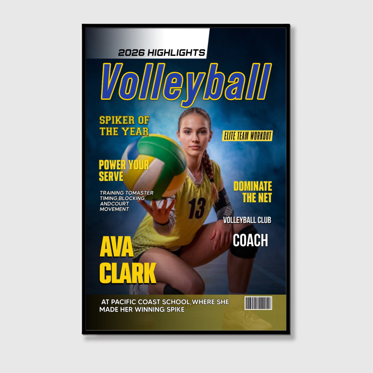 Personalized Volleyball Highlights Poster / Canvas - Custom Photo Gift for Players