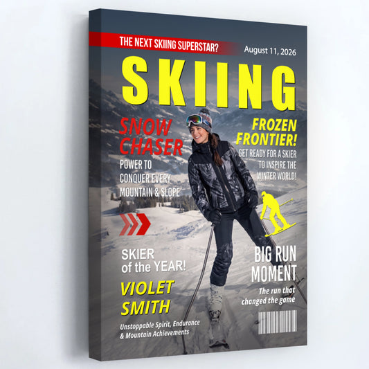 Custom Skiing Photo Canvas / Poster - Personalized Gift for Ski Lovers