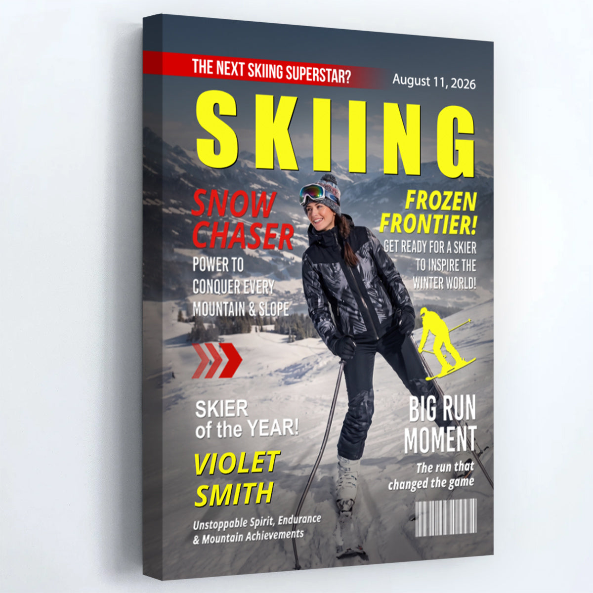 Custom Skiing Photo Canvas / Poster - Personalized Gift for Ski Lovers