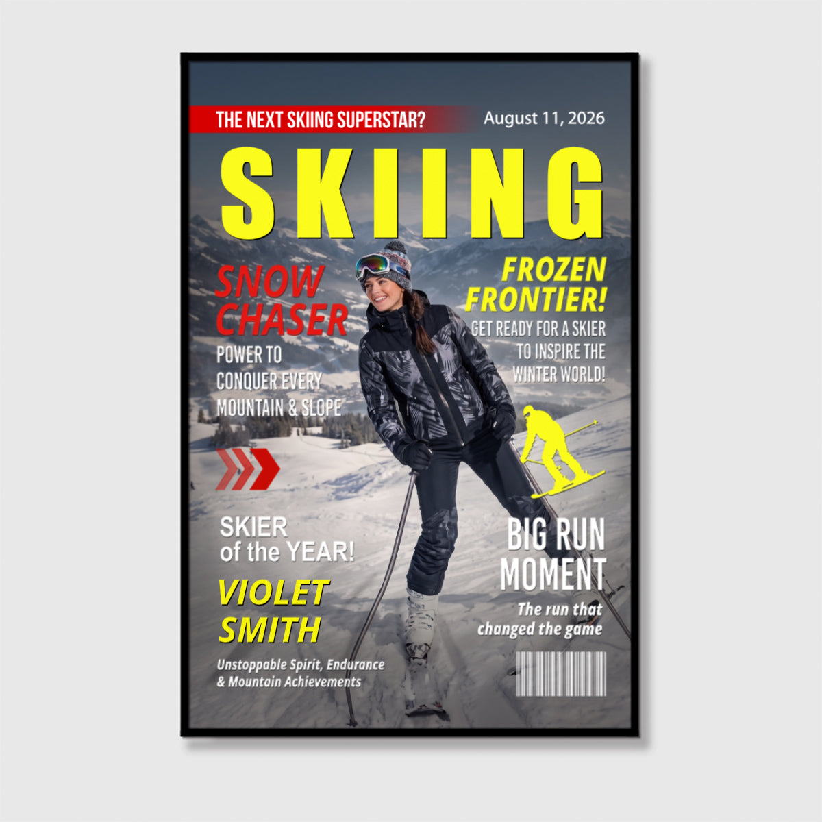 Custom Skiing Photo Canvas / Poster - Personalized Gift for Ski Lovers