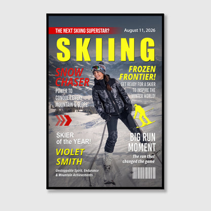 Custom Skiing Photo Canvas / Poster - Personalized Gift for Ski Lovers